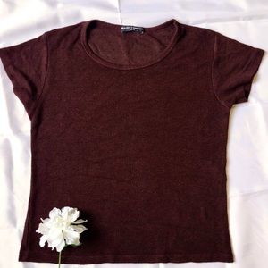 Maroon Brandy Melville Knit Tee
